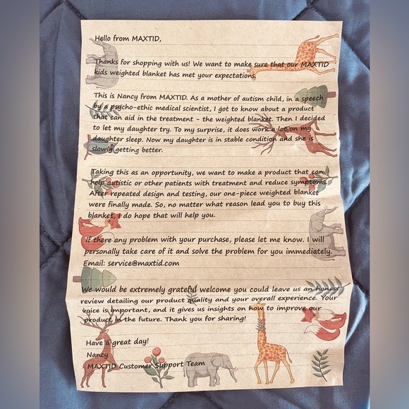 π Weighted Maxtid Minky Cotton cool & warm blanket Gray 36x48 - Picture 6 of 8